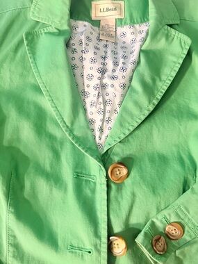 L.L.Bean Green Cotton Blazer Sz 6